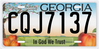 GA license plate CQJ7137