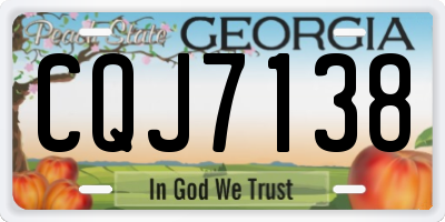 GA license plate CQJ7138