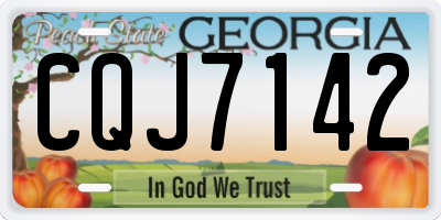 GA license plate CQJ7142