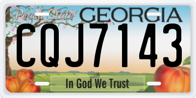 GA license plate CQJ7143