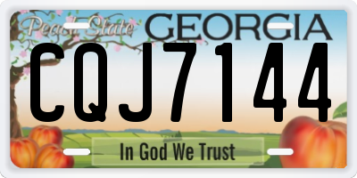 GA license plate CQJ7144