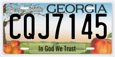 GA license plate CQJ7145