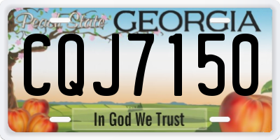 GA license plate CQJ7150