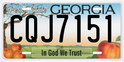 GA license plate CQJ7151