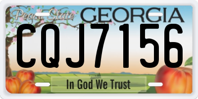 GA license plate CQJ7156