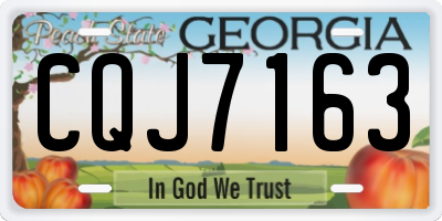 GA license plate CQJ7163