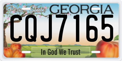 GA license plate CQJ7165