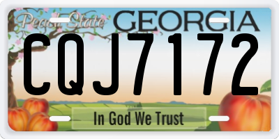 GA license plate CQJ7172