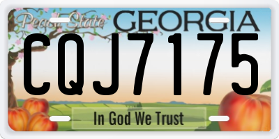GA license plate CQJ7175