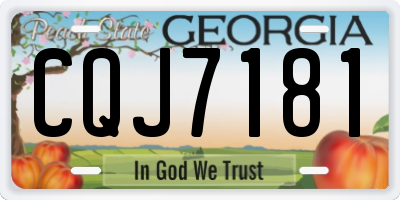GA license plate CQJ7181