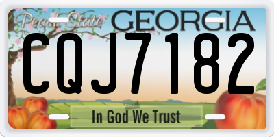 GA license plate CQJ7182