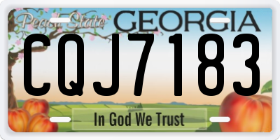 GA license plate CQJ7183