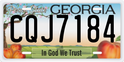 GA license plate CQJ7184