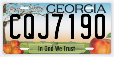GA license plate CQJ7190