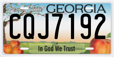 GA license plate CQJ7192