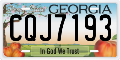 GA license plate CQJ7193