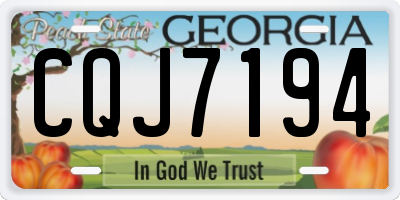 GA license plate CQJ7194