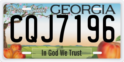 GA license plate CQJ7196