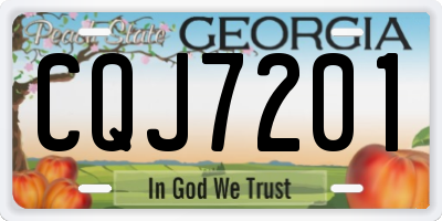 GA license plate CQJ7201