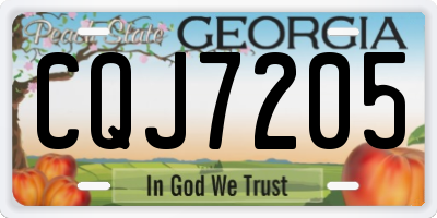 GA license plate CQJ7205
