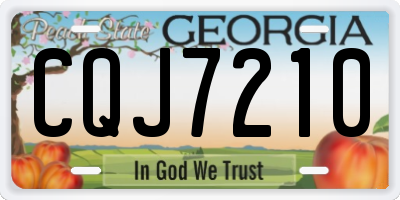 GA license plate CQJ7210