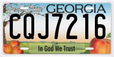 GA license plate CQJ7216