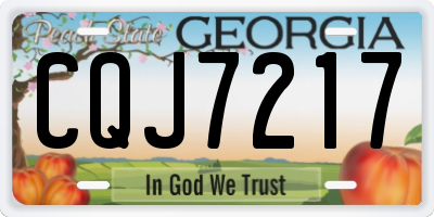 GA license plate CQJ7217