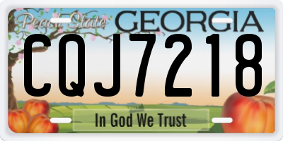 GA license plate CQJ7218