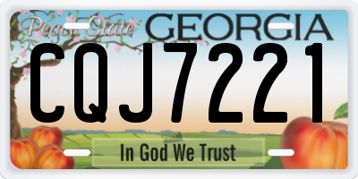 GA license plate CQJ7221