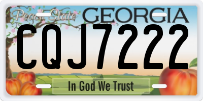 GA license plate CQJ7222