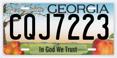 GA license plate CQJ7223