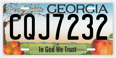 GA license plate CQJ7232