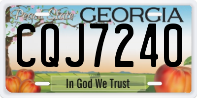 GA license plate CQJ7240