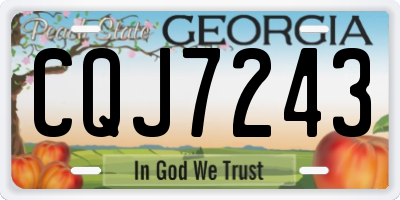 GA license plate CQJ7243