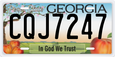 GA license plate CQJ7247