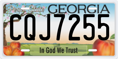 GA license plate CQJ7255