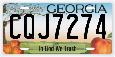 GA license plate CQJ7274