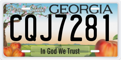GA license plate CQJ7281
