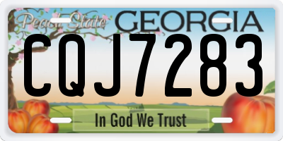 GA license plate CQJ7283