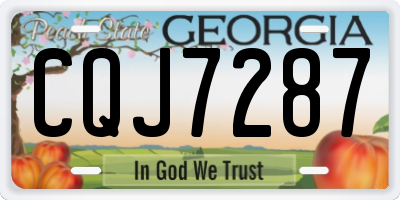 GA license plate CQJ7287