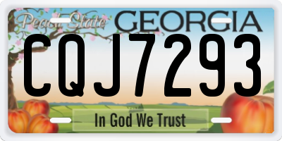 GA license plate CQJ7293