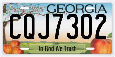 GA license plate CQJ7302