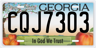 GA license plate CQJ7303