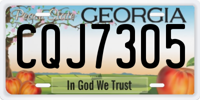 GA license plate CQJ7305
