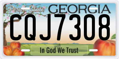 GA license plate CQJ7308