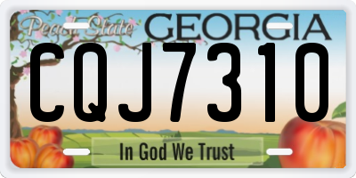 GA license plate CQJ7310