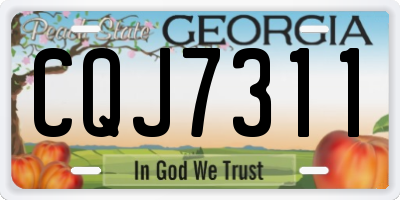 GA license plate CQJ7311