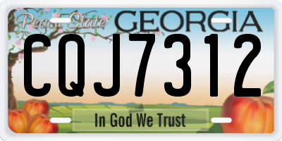 GA license plate CQJ7312