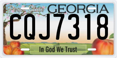 GA license plate CQJ7318