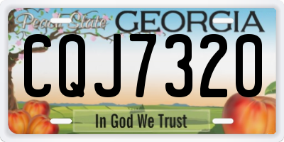 GA license plate CQJ7320